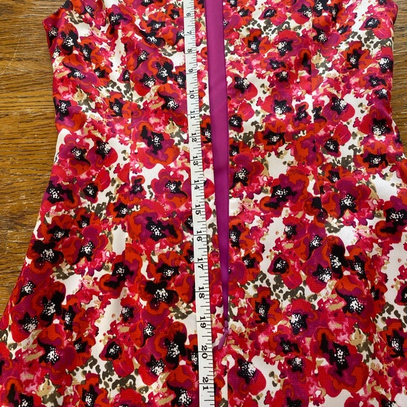 Ann Taylor Sleeveless Dress 2P Red/Black Floral - Picture 7 of 14